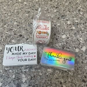 Thank you cards and stickers